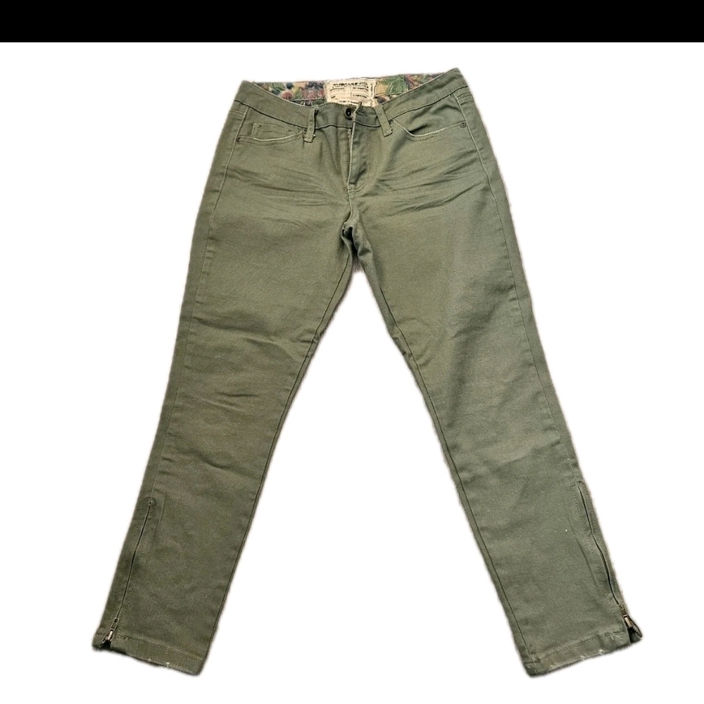 Dollhouse Survival Collection Military Ankle Zip Skinny Pants Olive Green